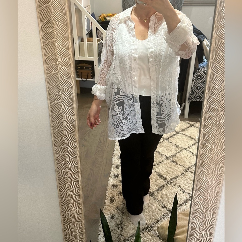 See-through button down blouse/shirt - Picture 10 of 10